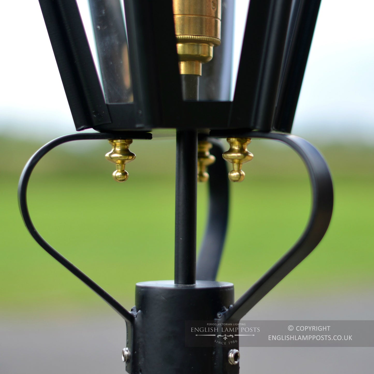 Black Hexagonal Pillar Light Lantern Mounting
