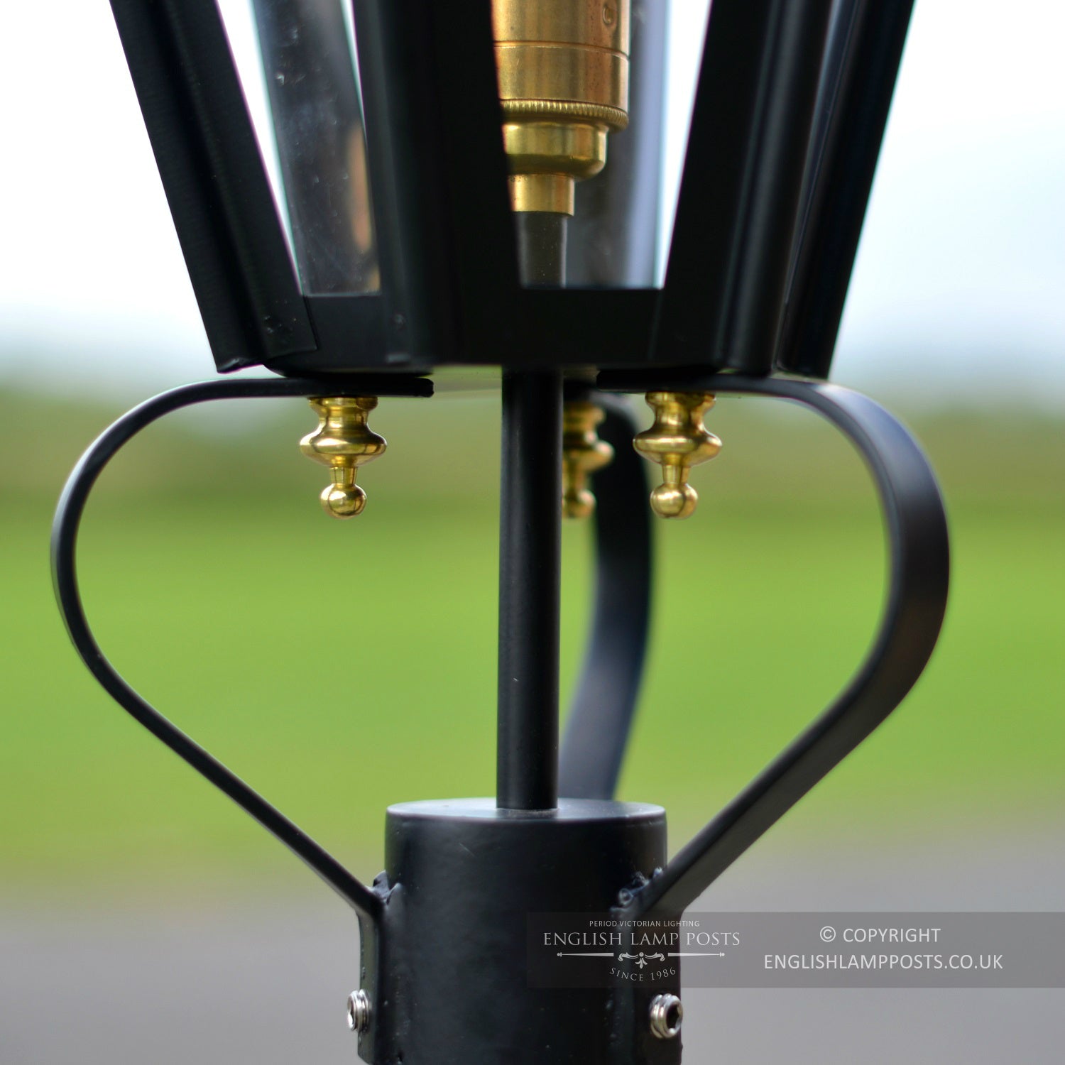 Black Hexagonal Pillar Light Lantern Mounting