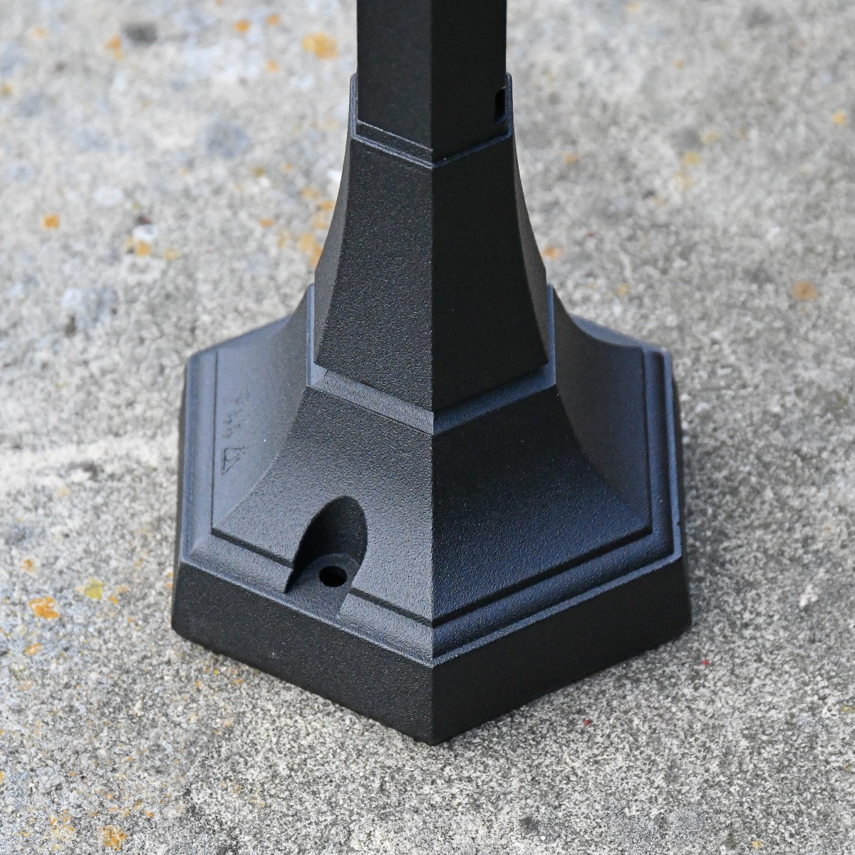 Black Hexagonal Tall Driveway Pillar Light