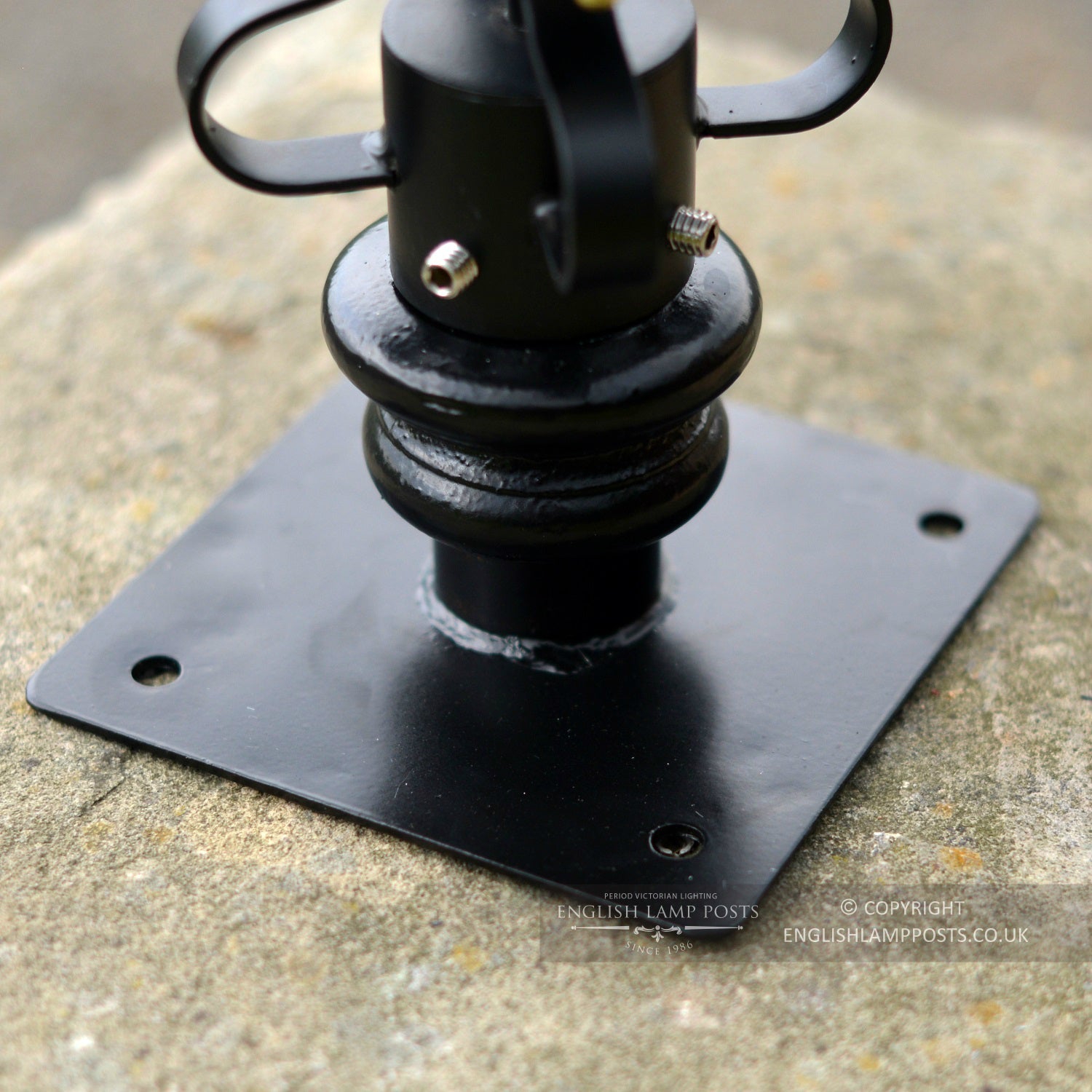 Black Iron Pillar Top Lantern Mounting Plate