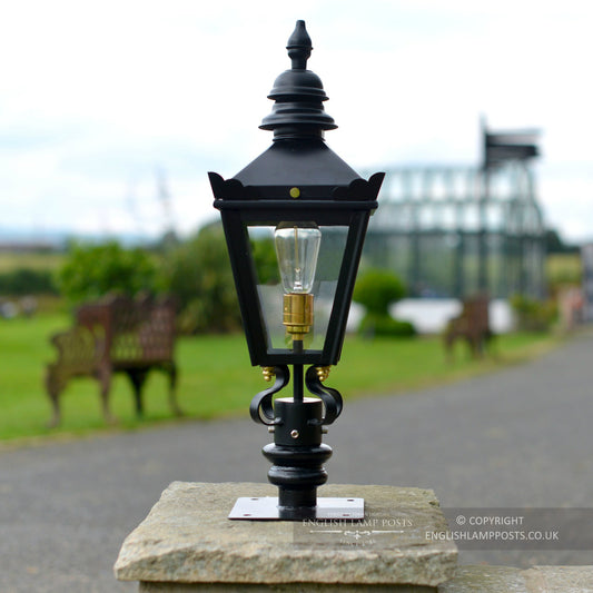 Black Kensington Lantern & Pillar Post Set