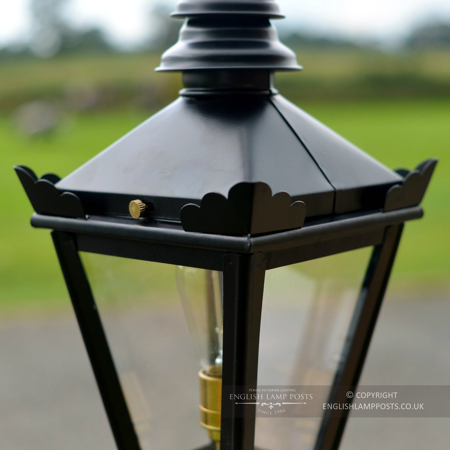 Black Kensington Pillar Top Lantern