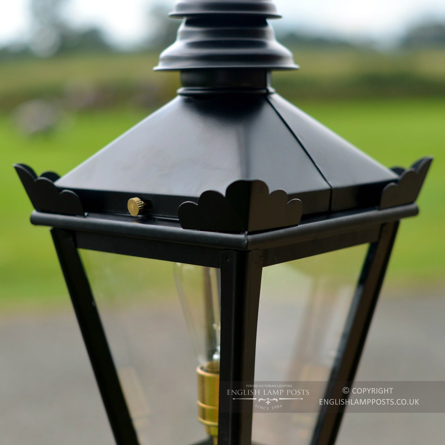 Black Kensington Pillar Top Lantern