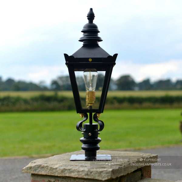 Black 'Kensington' Lantern & Pillar Post Set 64cm