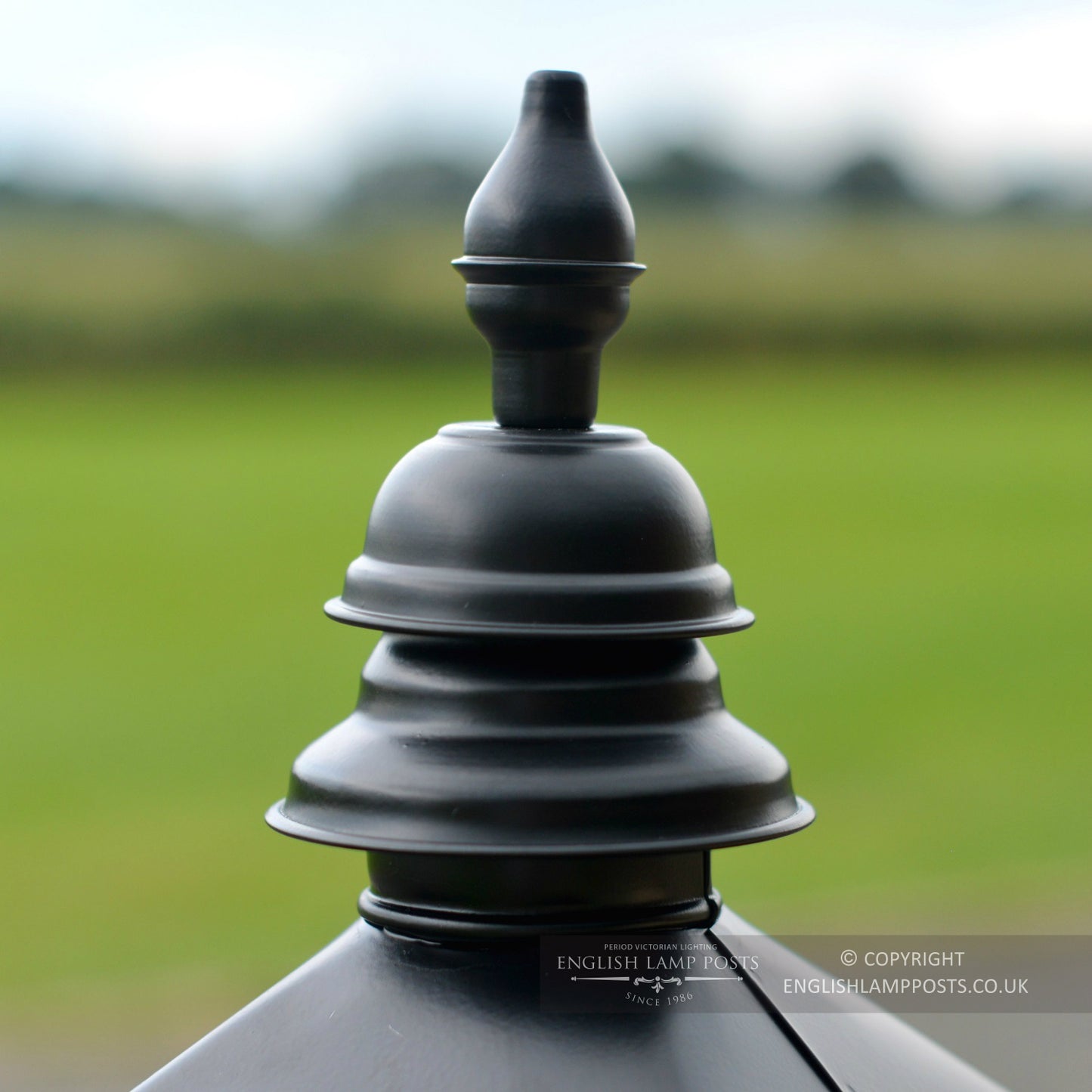 Black Kensington Pillar Top Light Finial