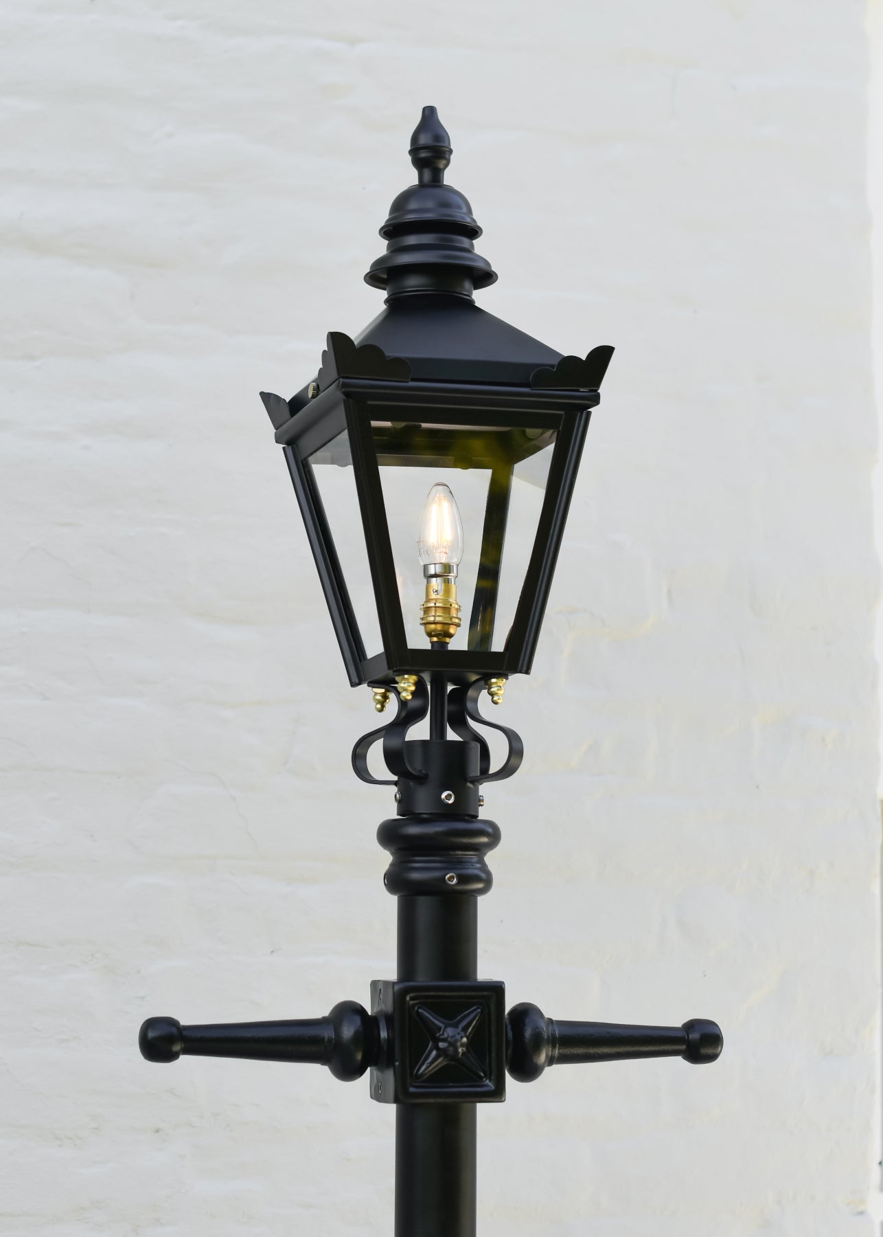 Black Lantern Top on Victorian Lamp Post