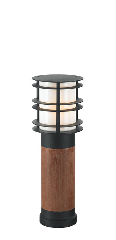 Low Level Natural Wood and Steel Driveway Light