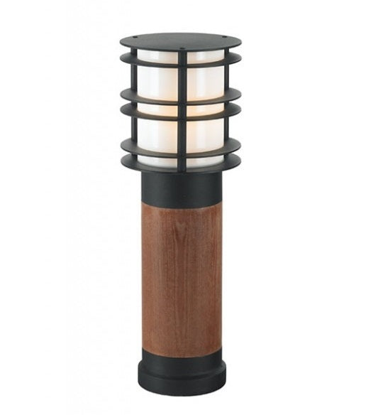 Low Level Natural Wood and Steel Driveway Light