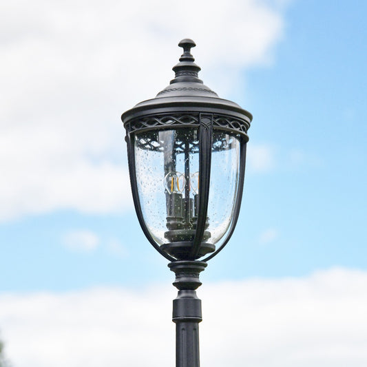 Black Manor Style Garden Lamp Post 2.4m