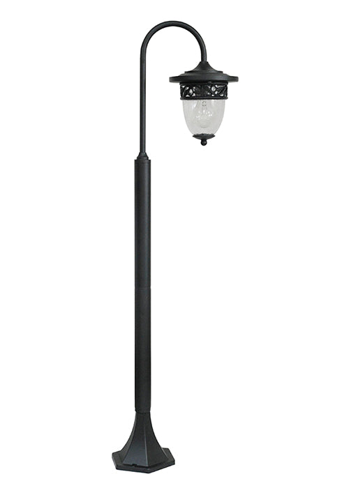 Black Miniature Swan Neck Low Level Garden Lamp Post