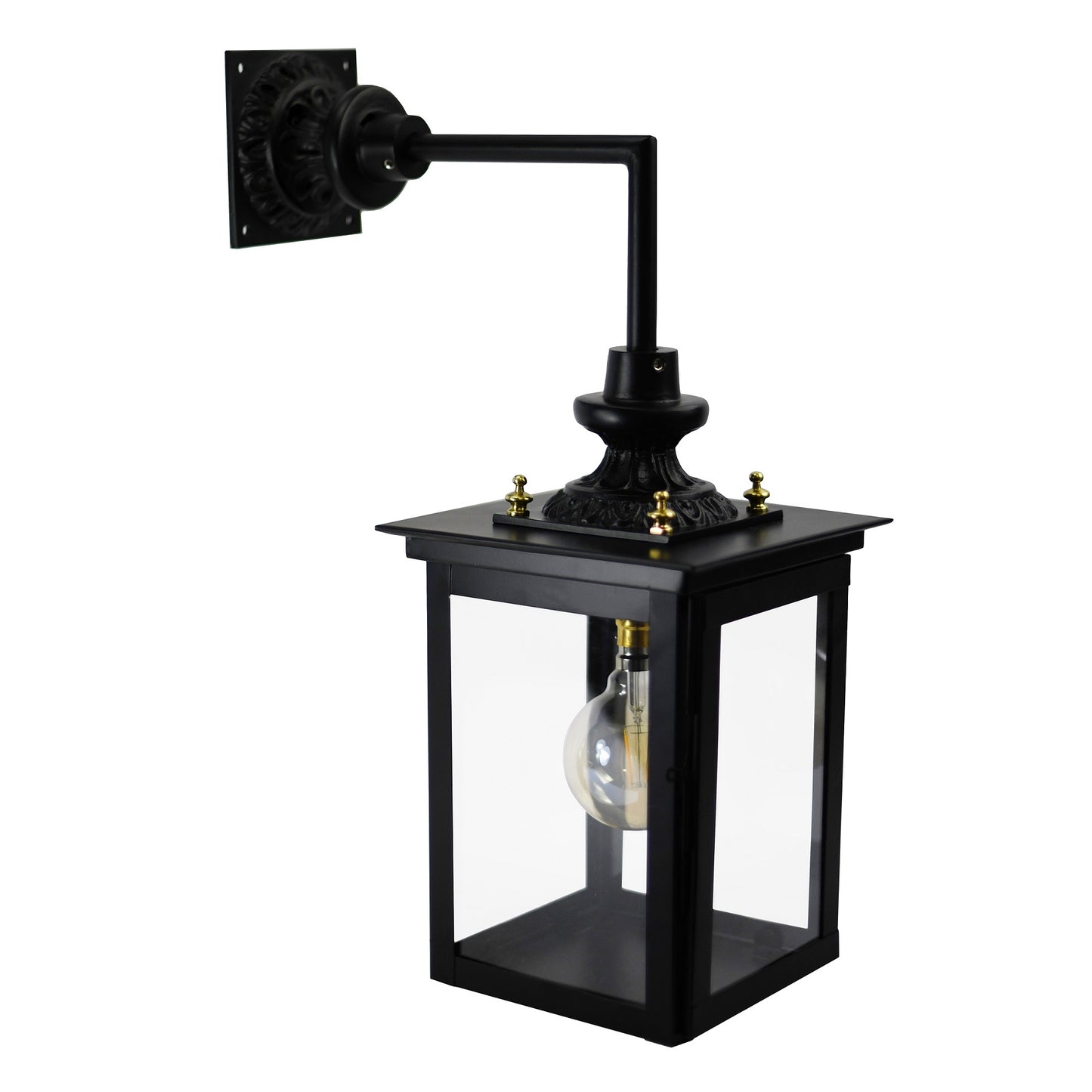 Black Contemporary Top Fix Wall Lantern