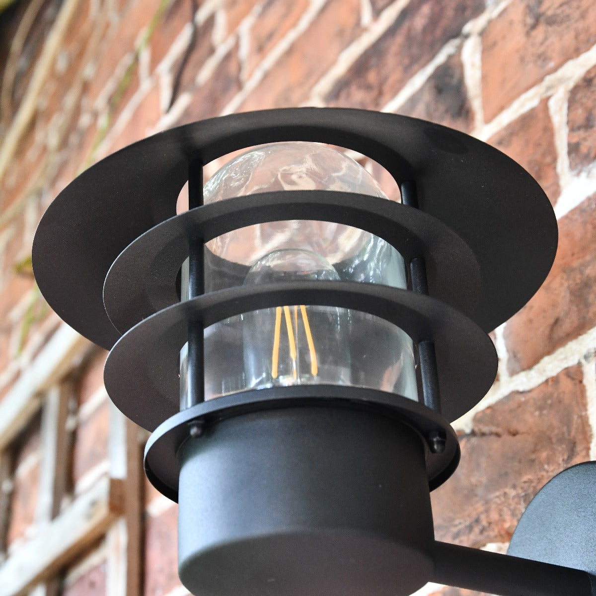 Black Modern Wall Light with Built-In PIR Sensor