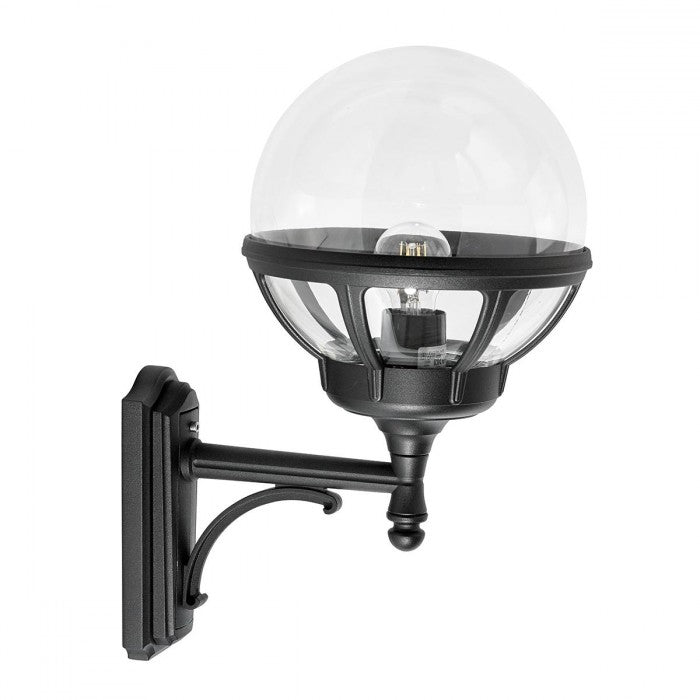 Black Neoclassic Bottom Fix Globe Wall Light