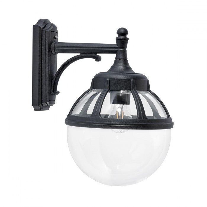 Black Neoclassic Top Fix Suspended Globe Wall Light