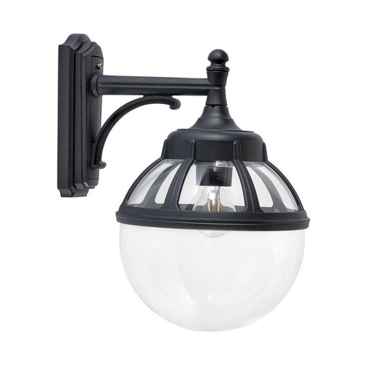 Black Neoclassic Top Fix Suspended Globe Wall Light