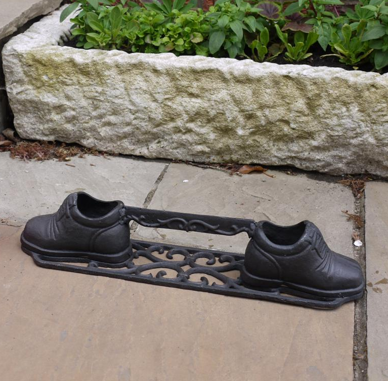 Black "Pair of Shoes" Iron Boot Scraper