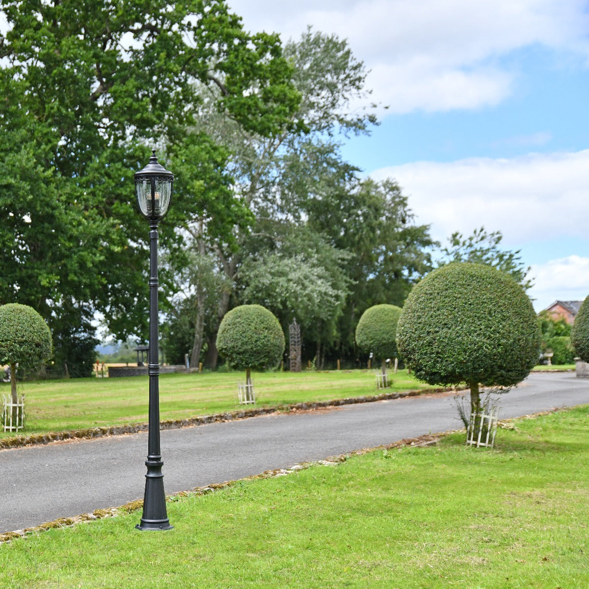 Black Period Manor Lamp Post at 2.4m High