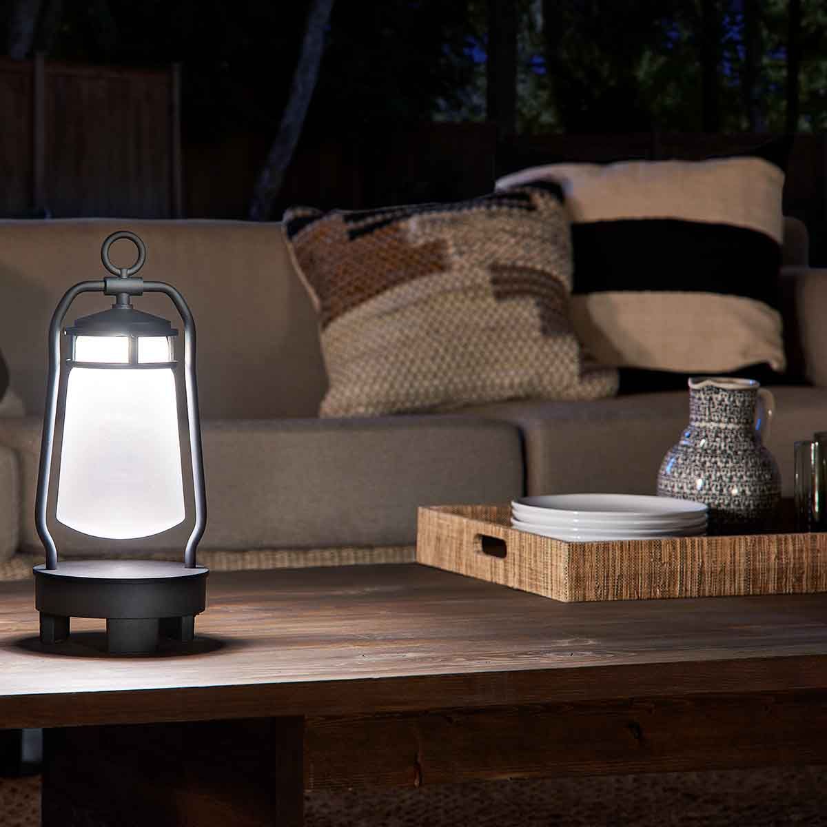 The lantern on a coffee table