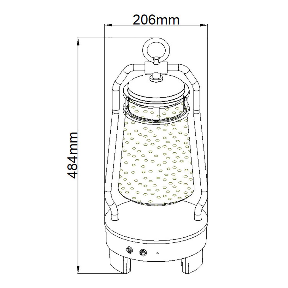 Dimensions of the bluetooth lantern