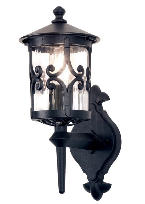 Black Scroll Design Traditional Wall Lantern