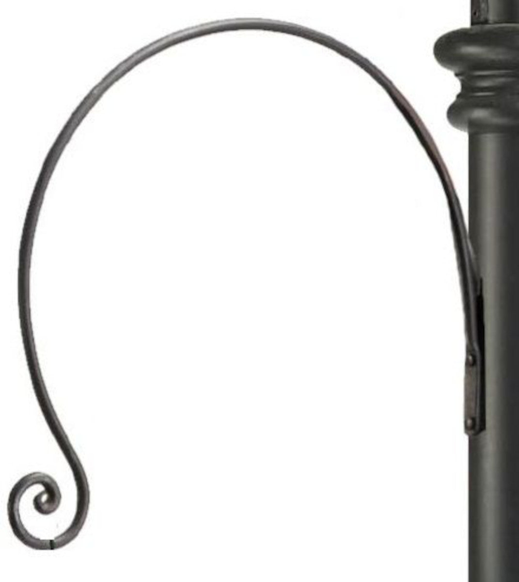 Close up of the coiled hanging basket bracket 