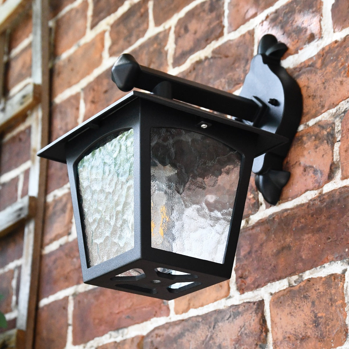 Black Traditional Top Fix Square Wall Lantern