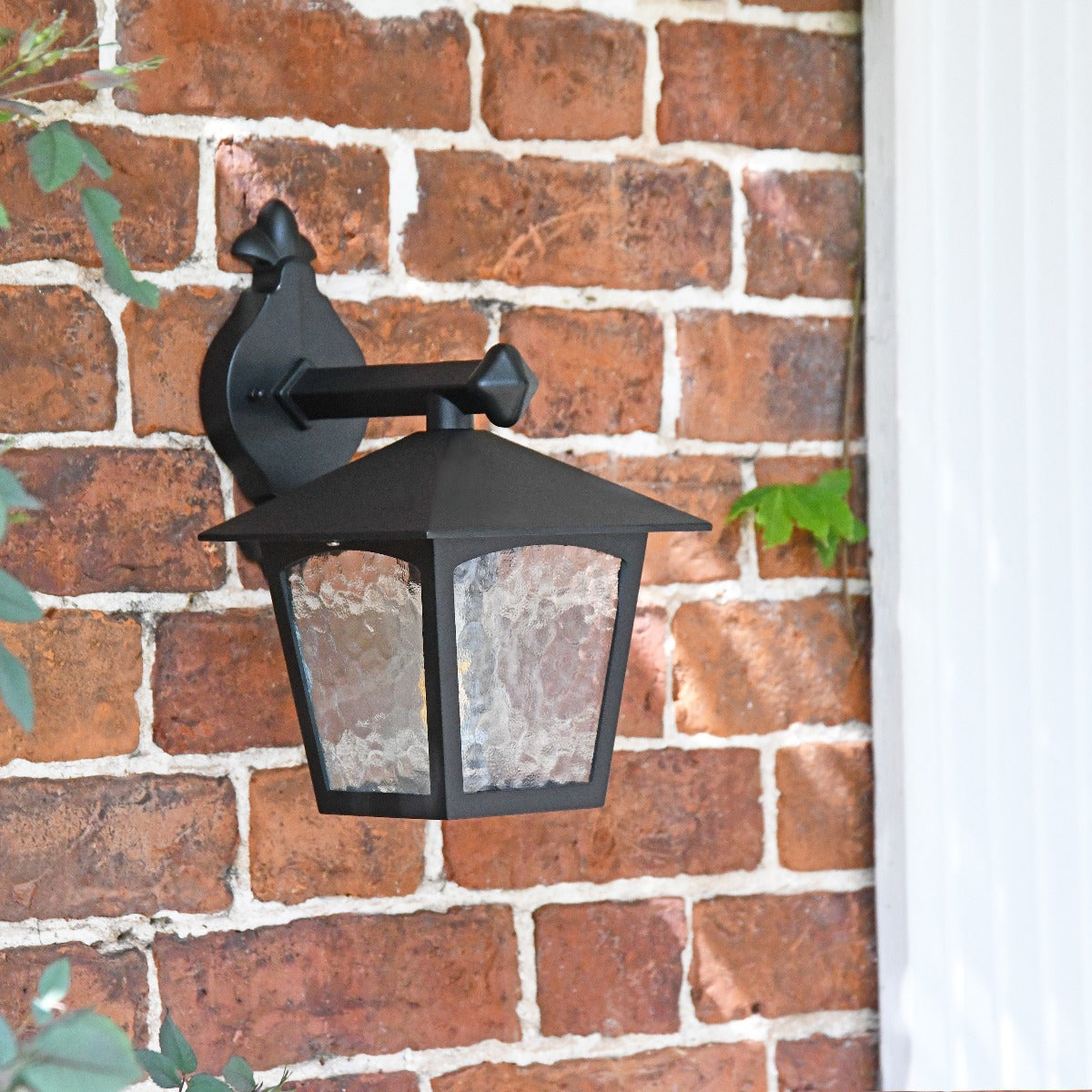 Black Traditional Top Fix Square Wall Lantern