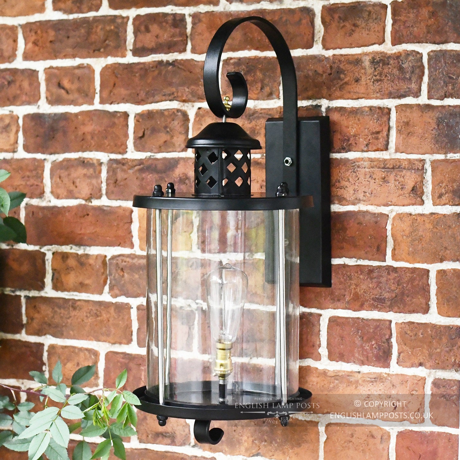 Black Top Fix Cylindrical Wall Light