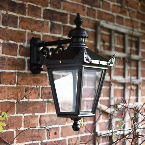 Black Victorian Hanging Wall Lantern