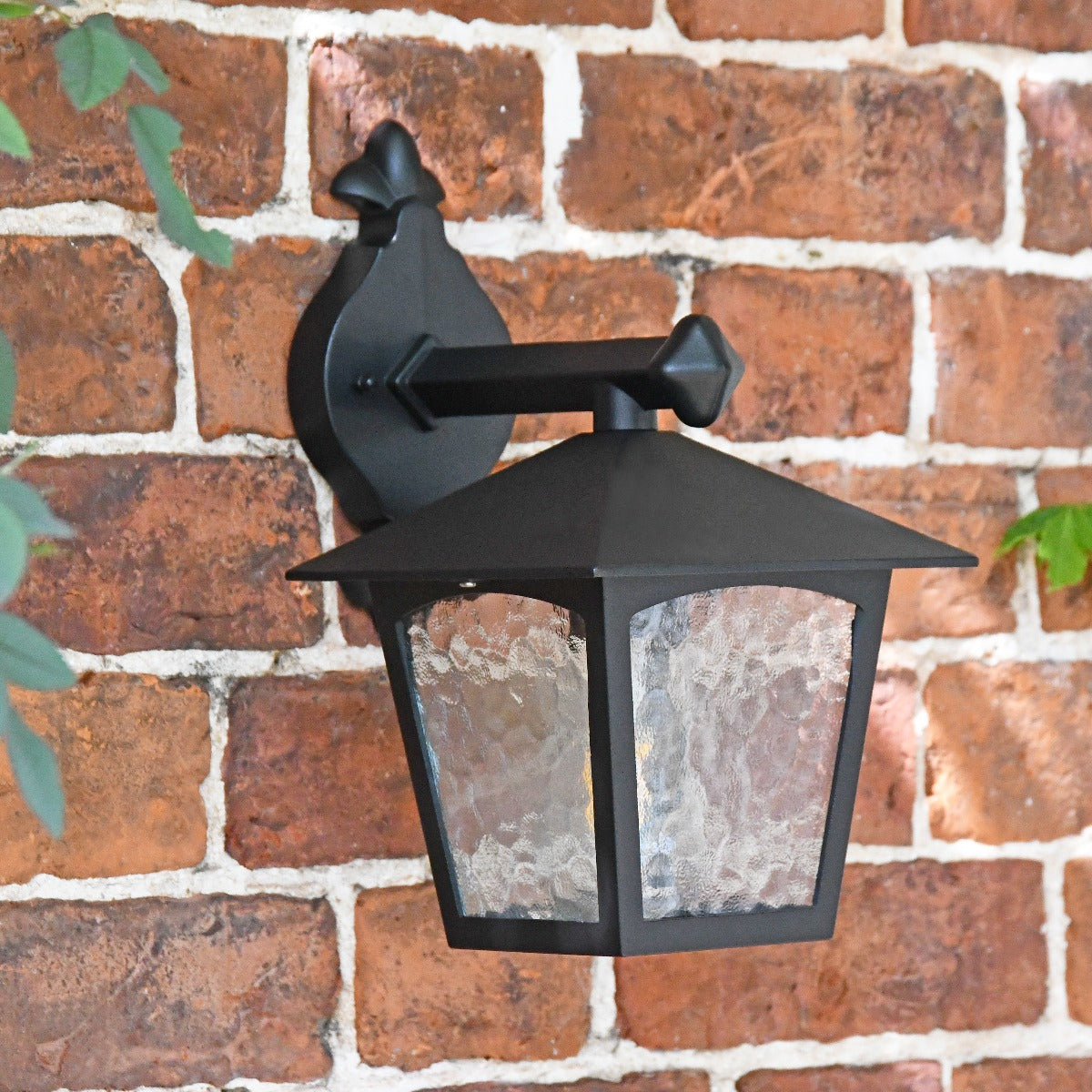 Black Traditional Top Fix Square Wall Lantern