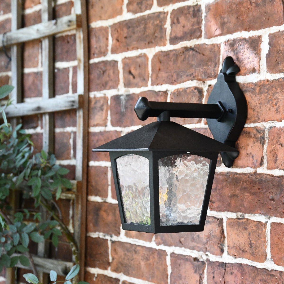 Black Traditional Top Fix Square Wall Lantern