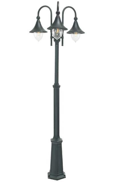 Black triple head railway lamp post - thumbnail
