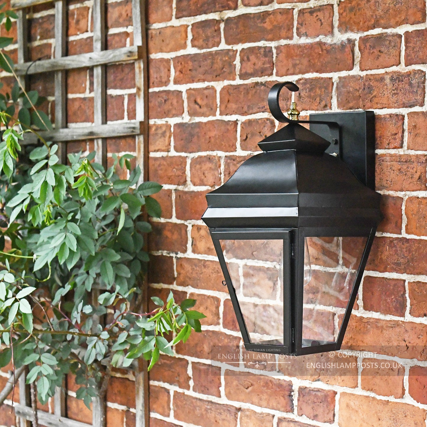 Black Victorian Flush Mounted Porch Wall Lantern
