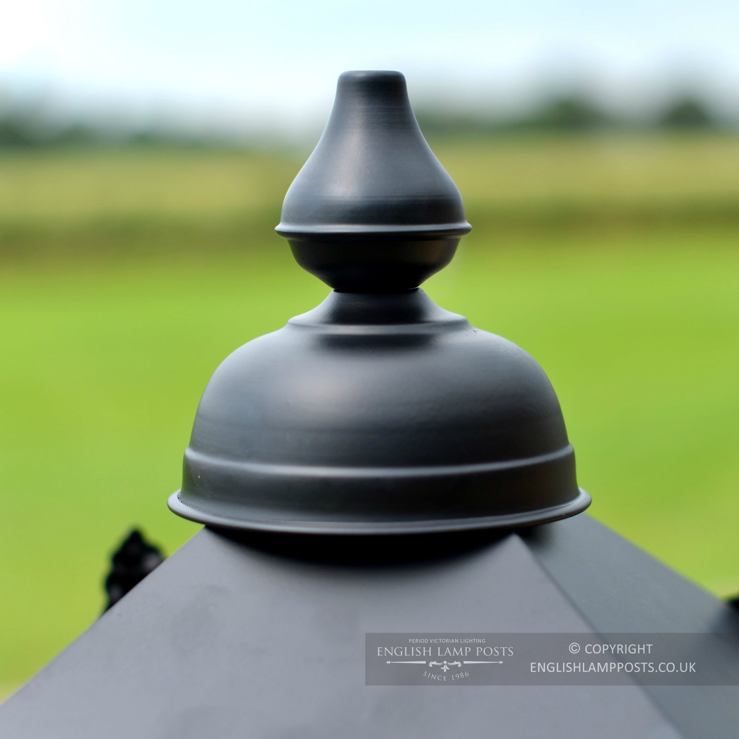 Black Victorian Lantern Finial Top