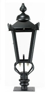Black Victorian Lantern & Pillar Post