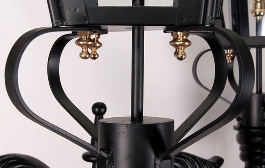 Frog collar of “Holyrood” 2.3m Triple Headed Black Victorian Lamp Post