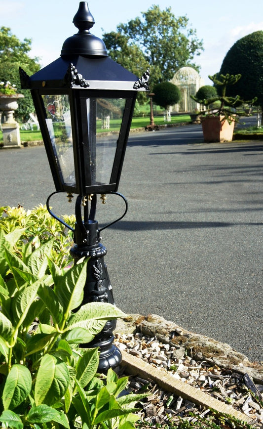 Black victorian mini post and lantern