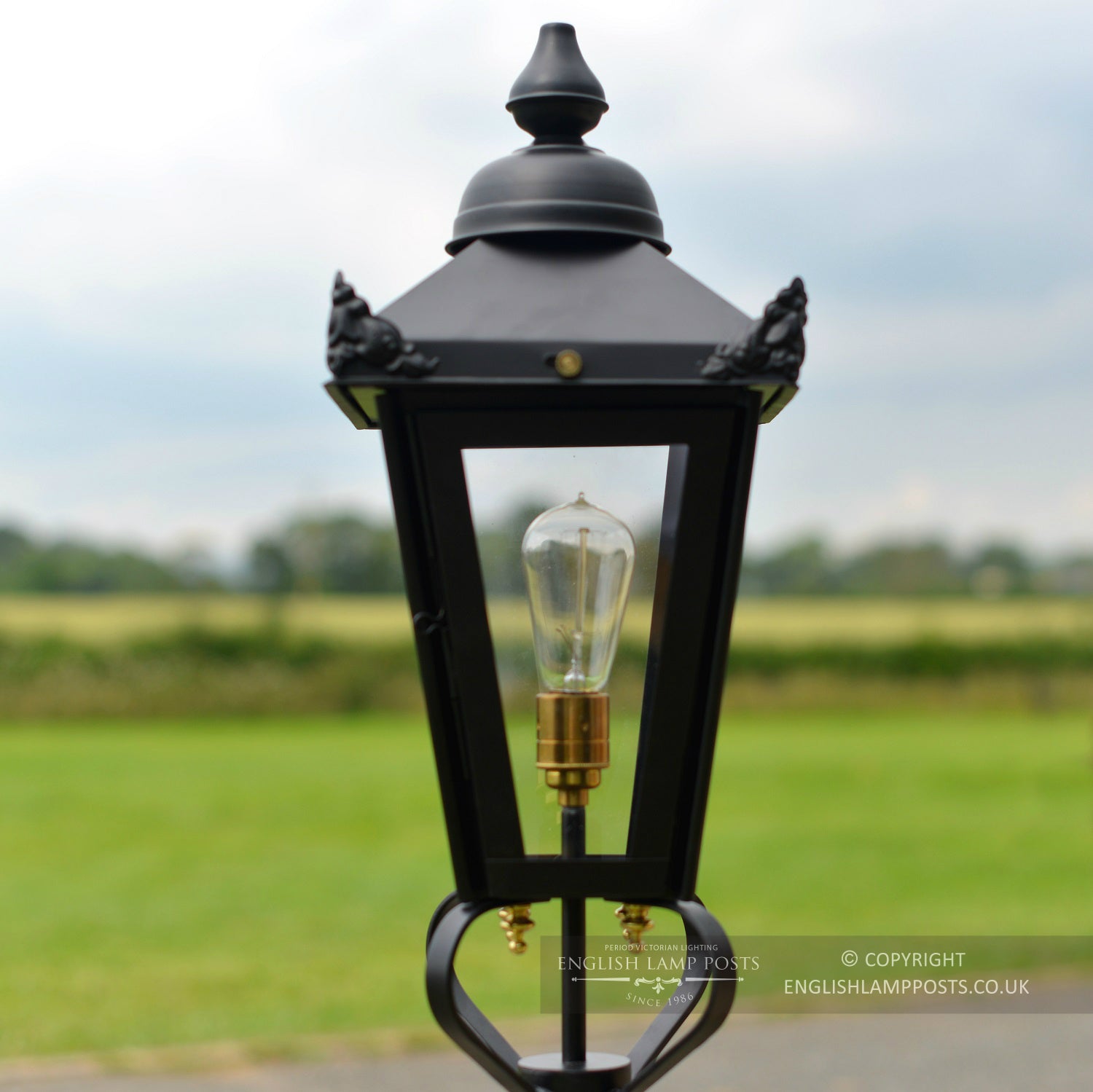 Black Victorian Pillar Light Lantern