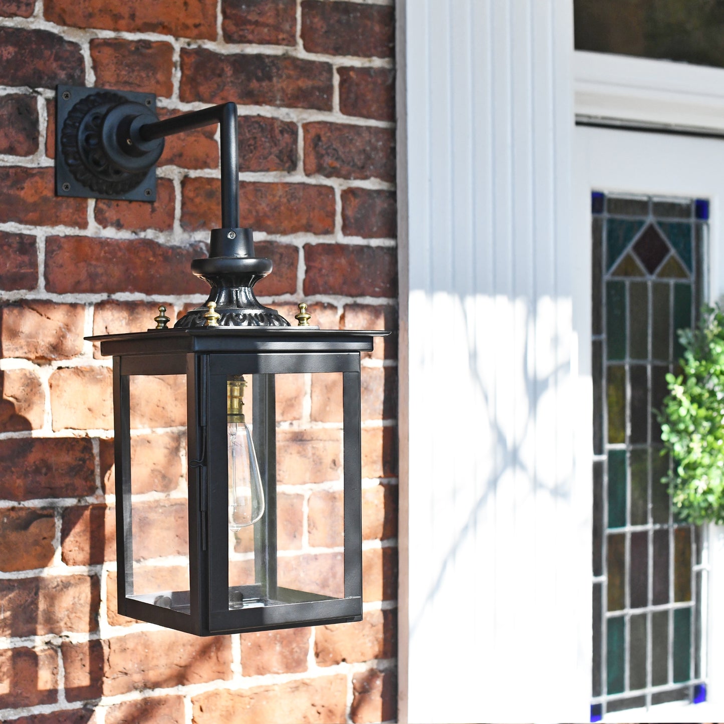 Black wall lantern square design