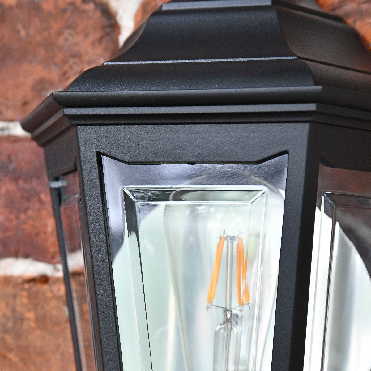Black Wall Mounted Half Wall Lantern