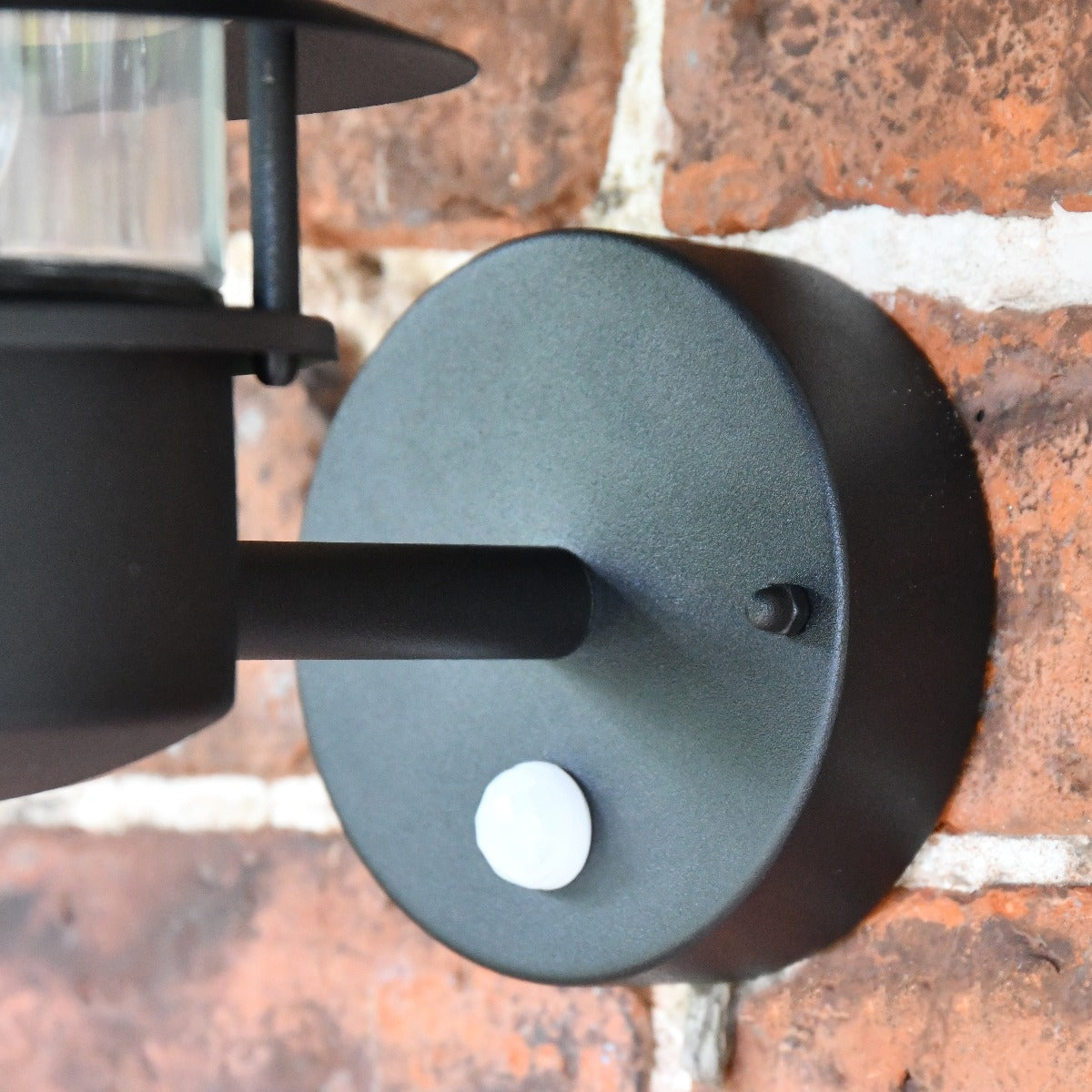 Black Modern Wall Light with Built-In PIR Sensor