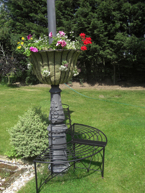 Wrought Iron Lamp Post Garden Seat