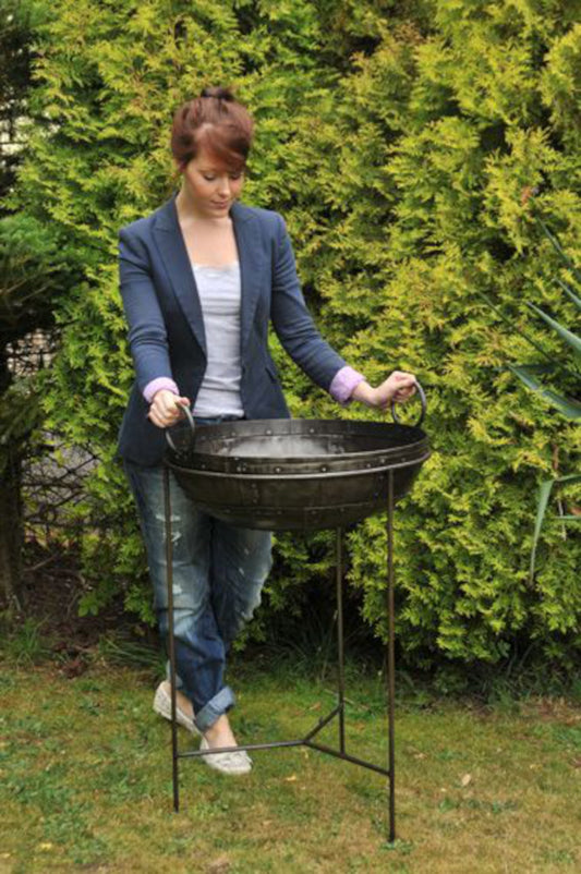 'Blackwell' Indian Kadai Bowl With Stand And Grill 