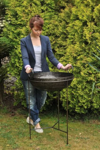 'Blackwell' Indian Kadai Bowl With Stand And Grill - thumbnail