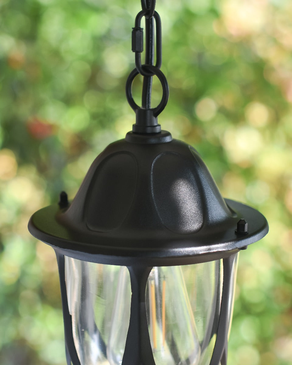 Black hanging  chain on lantern top 