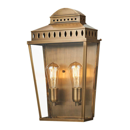 'Bolsover' Flush Fit Antique Brass Wall Light
