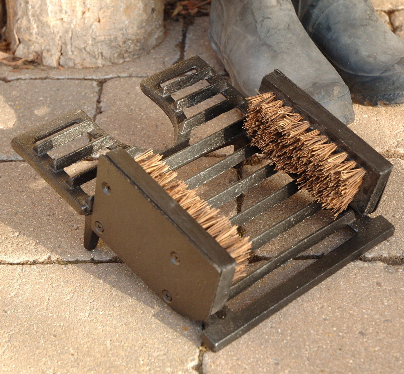 Brown "The Trio" Garden Boot Scraper, Brush and Jack