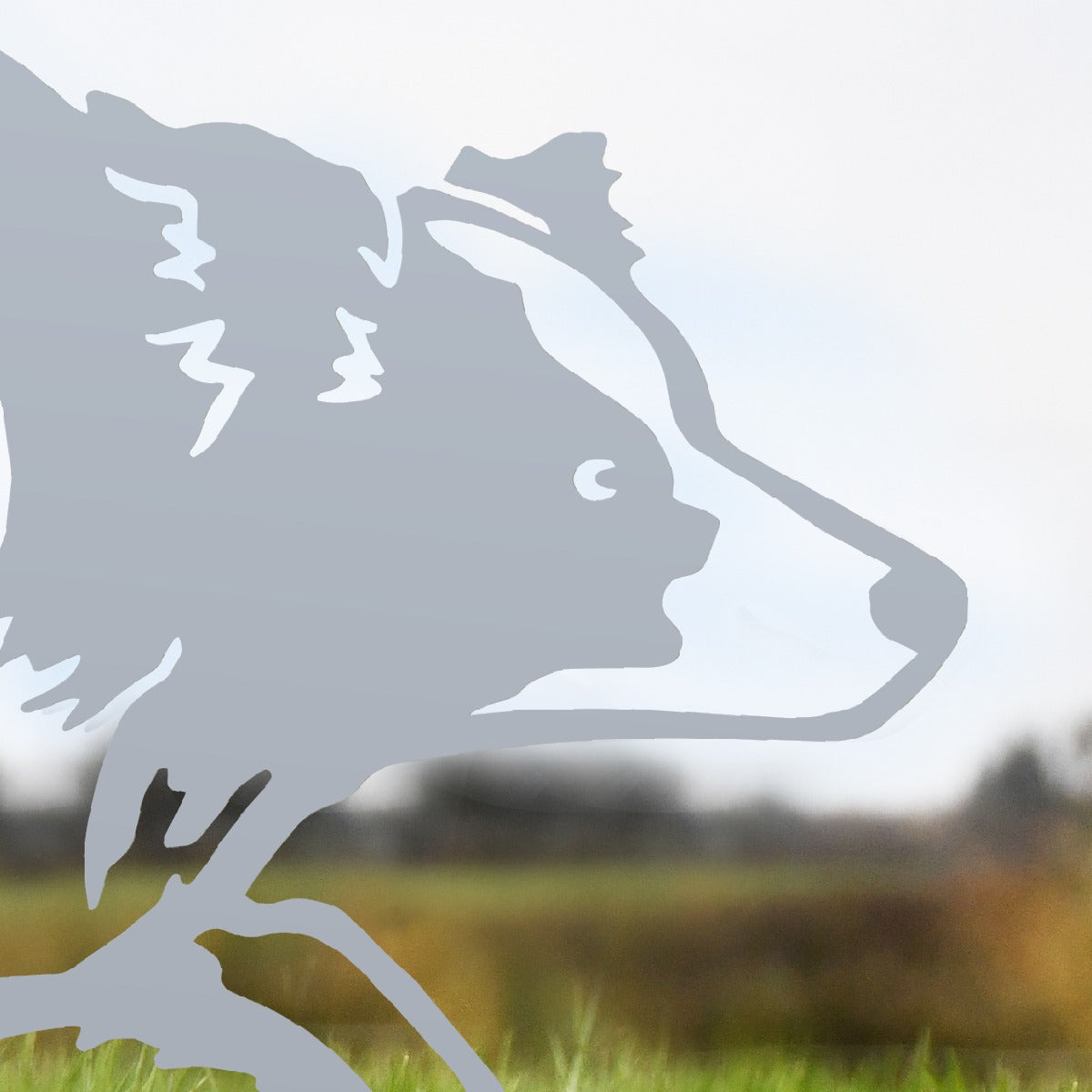 Border Collie Sheepdog Garden Sheet Steel Silhouette In Silver