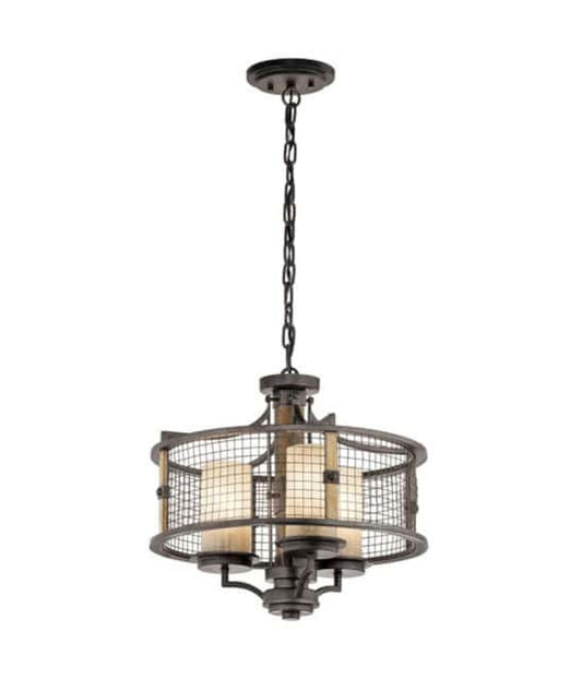 'Bourn' Three Light Medieval Iron Pendant Light - thumbnail