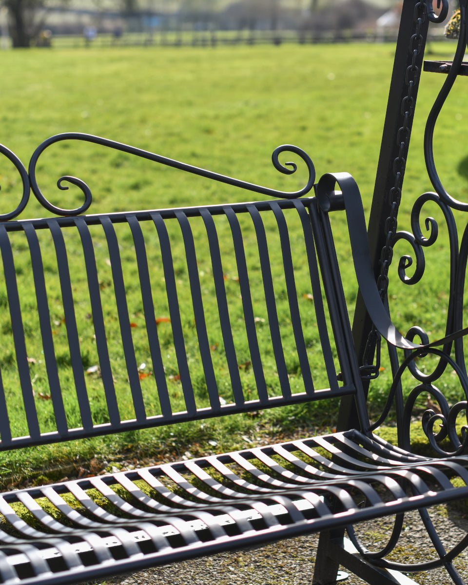 View of the black scrollwork